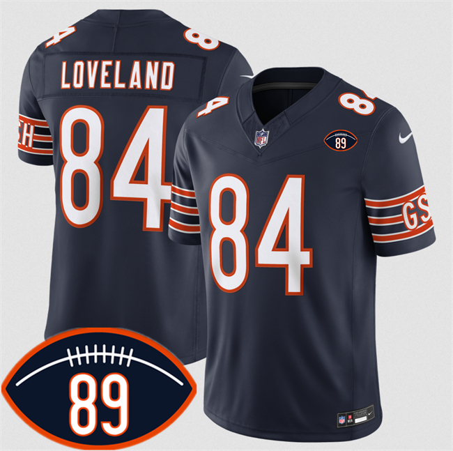 Men's Navy Chicago Bears #84 Colston Loveland 2026 With Mike Ditka 89 Patch F.U.S.E. Vapor Untouchable Limited Stitched Football Jersey